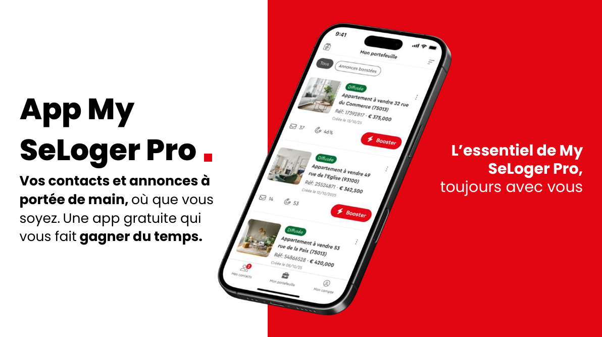 Application mobile pro SeLoger et meilleurs Agents. 