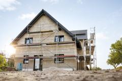 Vue sur une maison individuelle en cours de construction