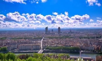 Vue aérienne de Lyon