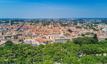 Vue aérienne sur Montpellier