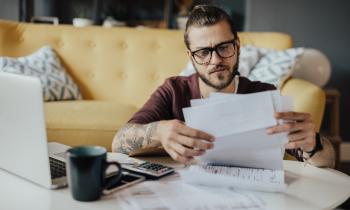 Young man handled household expenses