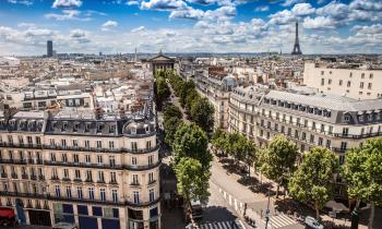 High city view of Paris during a beautiful day