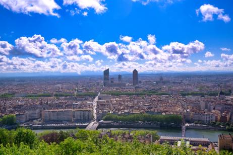 Vue aérienne de Lyon