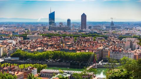 Vue panoramique sur la ville de Lyon