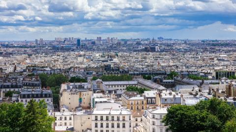 vue sur Paris depuis la banlieue