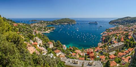 Vue aérienne de Villefranche-sur-Mer en France