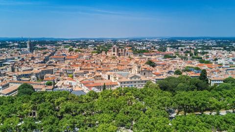 Vue aérienne sur Montpellier