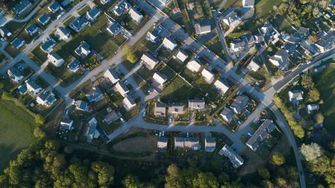 Aerial View Of A Brittany French Village