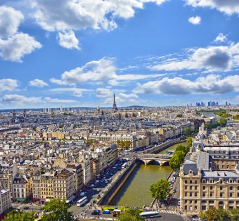 Vue aérienne de la ville de Paris